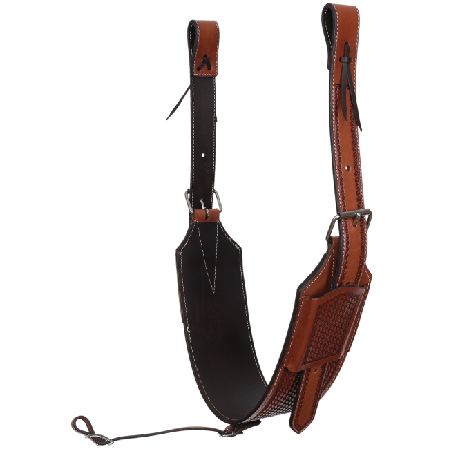 Showman Argentina Cow Leather Basket Tooled Backrigging - 5"