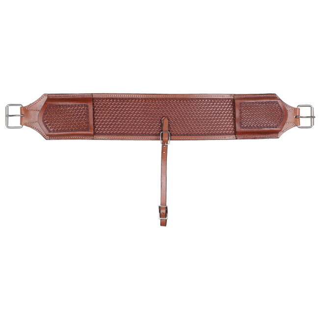 Showman Argentina Cow Leather Basket Tooled Backrigging - 5" #2