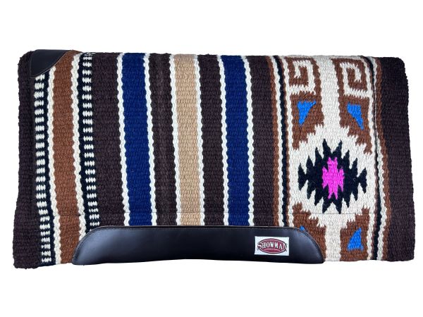 Showman 36" X 34" New Zealand Wool Cutter Style Striped Saddle Pad #3