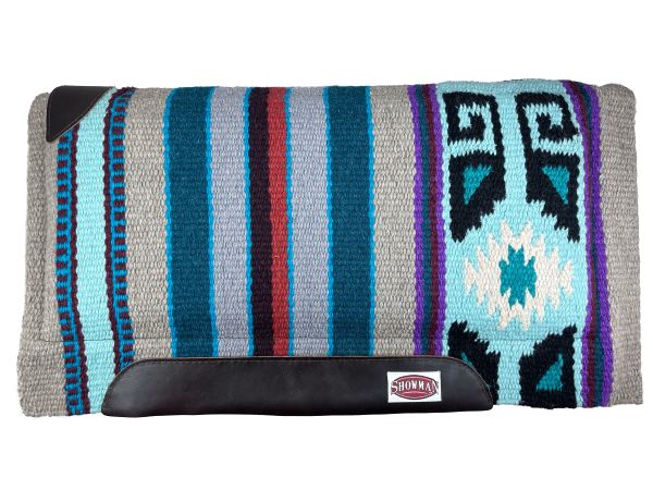 Showman 36" X 34" New Zealand Wool Cutter Style Striped Saddle Pad #5