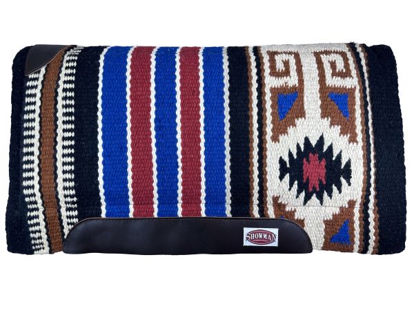 Showman 36" X 34" New Zealand Wool Cutter Style Striped Saddle Pad #6