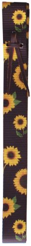 Showman Brown Nylon Tie Strap with sunflower design