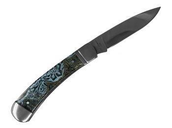 Old Ram Manual Folding Knife - Blue Floral #2