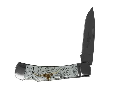 Old Ram Manual Folding Knife - Steer Head