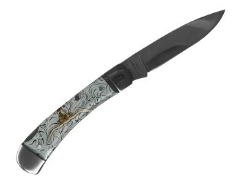 Old Ram Manual Folding Knife - Steer Head #2