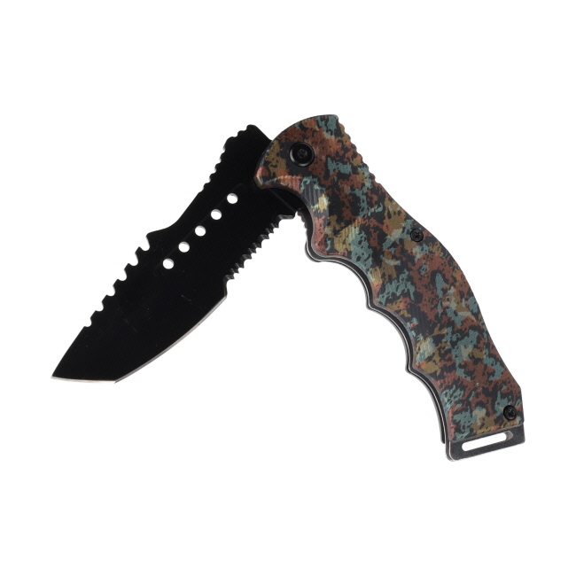 Woodland Tactical Assist-Open Folding Knife with Belt Clip