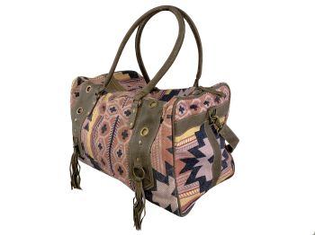 Klassy Cowgirl Dusty Mauve Upcycled Duffle Bag #3