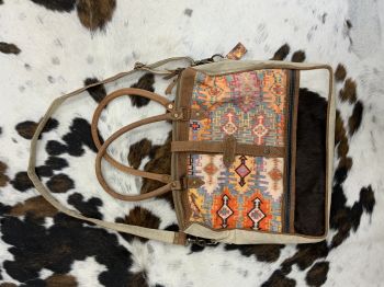 Klassy Cowgirl Southwest Brights Upcycled Weekender Tote Bag #5