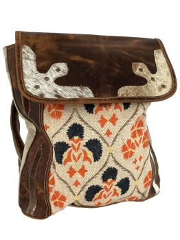 Klassy Cowgirl Coral Blooms Upcycled Backpack Bag