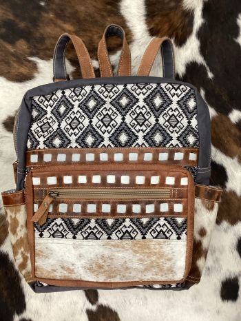 Klassy Cowgirl Stormy Aztec Upcycled Backpack Bag #3
