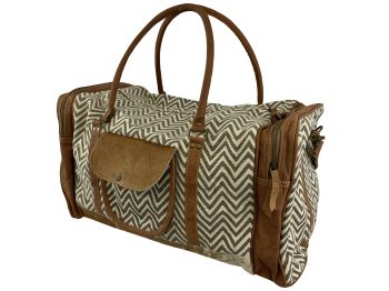 Klassy Cowgirl Chevron Upcycled Weekender Duffle Bag #3