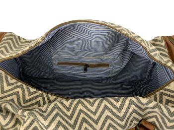 Klassy Cowgirl Chevron Upcycled Weekender Duffle Bag #4