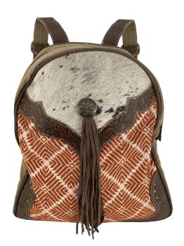 Klassy Cowgirl Terra and Rust Upcycled Backpack Bag