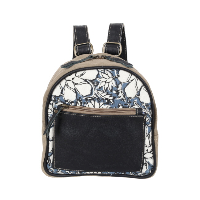 Klassy Cowgirl Blue Iris Mini Upcycled Backpack Bag #2