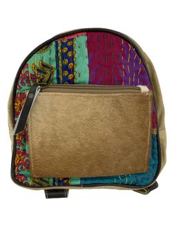 Klassy Cowgirl Vibrant Retro Upcycled Backpack Bag