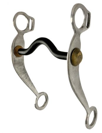 Showman Aluminum Horse Bit with Ported 4.5" Sweet Iron Mouth bit