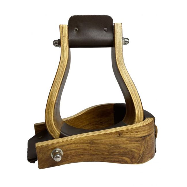 Showman Polished Ashwood Wooden Stirrups #2