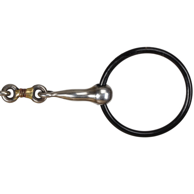 Showman D-Ring Snaffle with Copper Inlay Dogbone #2