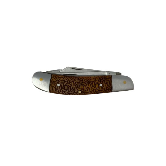 Triple Edge Rosewood Folding Pocket Knife #2