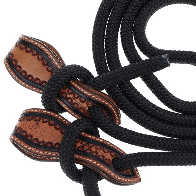 Showman Parachute Cord Roping Reins with Slobber Straps #2