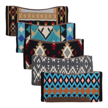 Showman 34" x 36" Assorted Wool Top Saddle Pad with Memory Felt Bottom - Prairie Prism