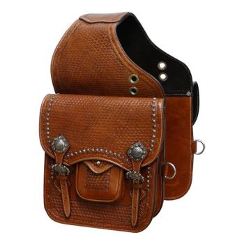 Showman Outrider Basket Tooled Saddle Bag