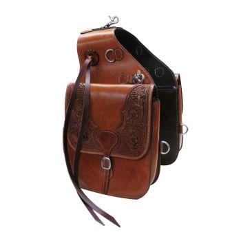 Showman Floral Leather Saddle Bag with Snaps