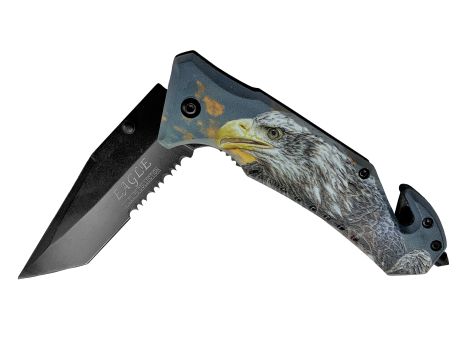 Snake Eye Tactical Rescue Style Spring Assist Knife - Eagle Wildlife Collection