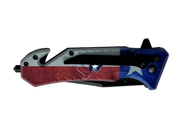 Snake Eye Tactical Rescue Style Spring Assist Knife - Texas #2