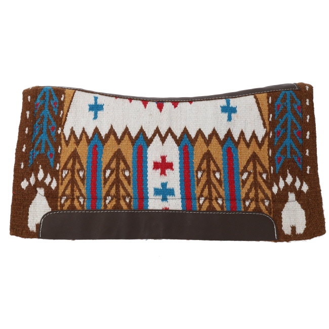 Showman 36" x 34" Wool Top Saddle Pad with Memory Felt Bottom - Bear Paw #3