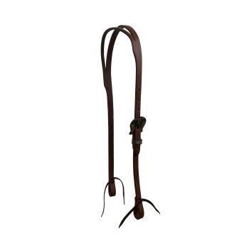 Showman Oiled Harness Split Ear Headstall With Heritage Steer Buckle