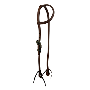 Showman Oiled Harness Single Ear Headstall With Cowboy Gambler Buckle