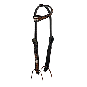 Showman Four of a Kind Single Ear Argentina Cow Leather Headstall