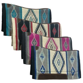 Showman 36" X 34" Wool Top Contoured Memory Felt Bottom Saddle Pad – Navajo Diamond