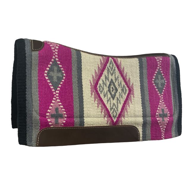 Showman 36" X 34" Wool Top Contoured Memory Felt Bottom Saddle Pad – Navajo Diamond #3