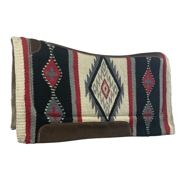 Showman 36" X 34" Wool Top Contoured Memory Felt Bottom Saddle Pad – Navajo Diamond #4