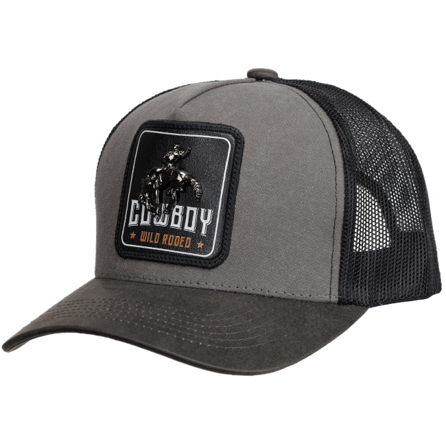 Bronc Rider Charcoal Trucker Cap