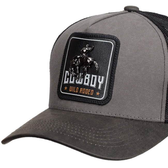 Bronc Rider Charcoal Trucker Cap #3