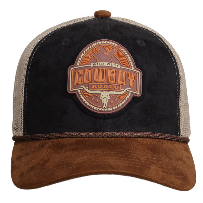 Suede "Cowboy" Baseball Cap - Black #2