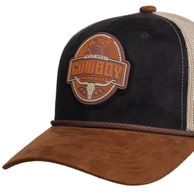Suede "Cowboy" Baseball Cap - Black #3