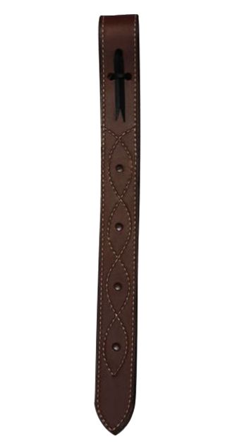 Showman off billet is constructed of double ply and stitched leather. Measures 1.75" #5