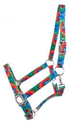 Showman Premium Nylon Horse Sized Halter with Tie Dye design. AVERAGE HORSE SIZE 800-1100LBS