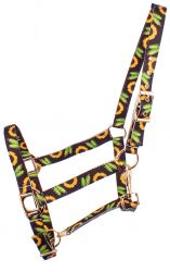 Showman Premium Nylon Horse Sized Halter with sunflower and cactus design.AVERAGE HORSE SIZE 800-1100LBS