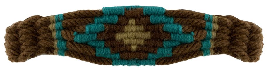 Showman Adjustable Mohair Wool Bronc Halter - Brown&#47;Teal #2