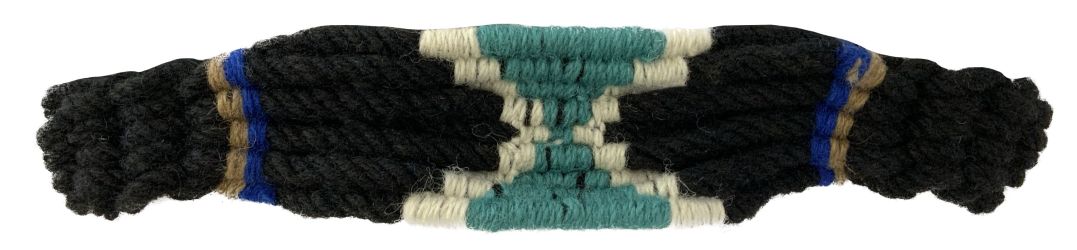 Showman Adjustable Mohair Wool Bronc Halter - Black&#47;Teal&#47;Blue #2