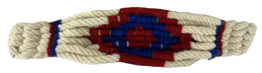 Showman Adjustable Mohair Wool Bronc Halter - White&#47;Red&#47;Blue #2