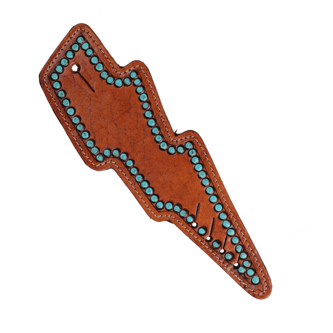 Showman Lightning Teal Spur Strap #3