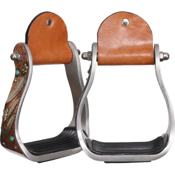 Showman Silver Feather Aluminum Stirrups