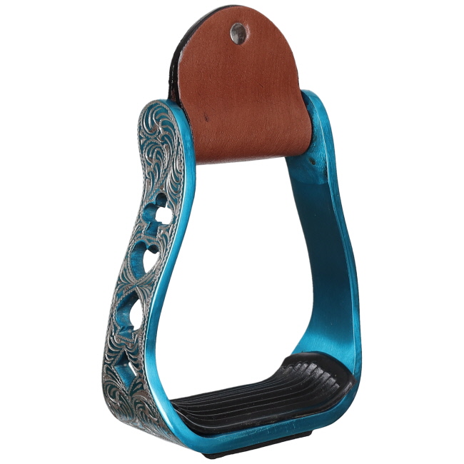 Showman High Stakes Aluminum Stirrups - Teal #2