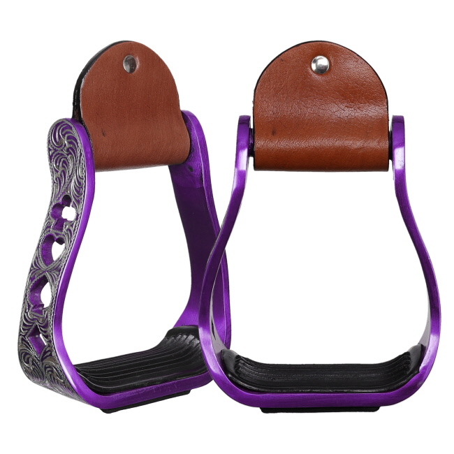 Showman High Stakes Aluminum Stirrups - Purple